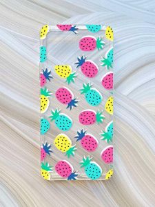 Прозорий чохол на Motorola Moto G72 :: Різнокольорові ананаси (принт 346)