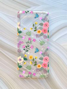 Прозорий чохол на Motorola Moto G72 :: Квітковий фон (принт 369)