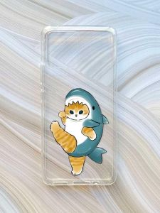 Прозорий чохол на Motorola Moto G72 :: Котик акула (принт 380)