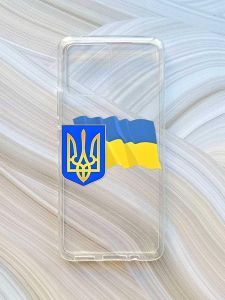 Прозорий чохол на Motorola Moto G72 :: Тризуб і прапор України (принт 384)