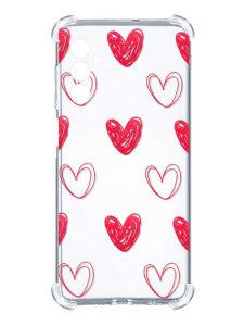 Чохол з потовщеними кутами на Samsung Galaxy S24 :: Сердечка червоні (принт 77)