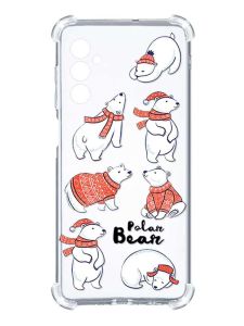 Чохол з потовщеними кутами на Samsung Galaxy S24 :: Ведмедики (новорічний принт 145)
