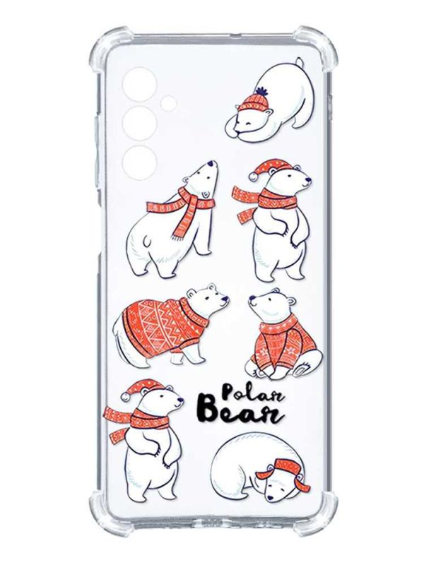 Чохол з потовщеними кутами на Samsung Galaxy S24 :: Ведмедики (новорічний принт 145)