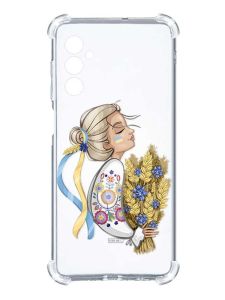 Чохол з потовщеними кутами на Samsung Galaxy S24 :: Українка з колосками (принт 173)