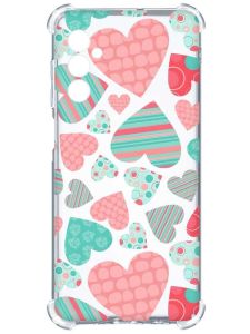 Чохол з потовщеними кутами на Samsung Galaxy S24 :: Різнокольорові сердечка (принт 334)