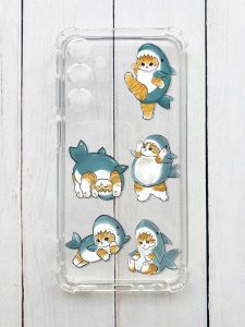 Чохол з потовщеними кутами на Samsung Galaxy S24 :: Котики акули (принт 381)