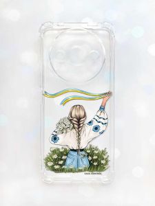 Чохол з потовщеними кутами на Xiaomi Redmi A3 :: Дівчина зі стрічкою (принт 17)