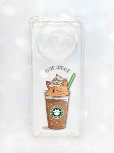 Чохол з потовщеними кутами на Xiaomi Redmi A3 :: Капучіно котик (принт 97)