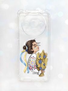 Чохол з потовщеними кутами на Xiaomi Redmi A3 :: Українка з колосками (принт 172)