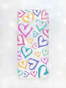 Чохол з потовщеними кутами на Xiaomi Redmi A3 :: Різнокольорові сердечка (принт 332)