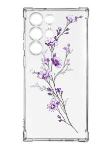 Чохол з потовщеними кутами на Samsung Galaxy S24 Ultra :: Гілочка квітів (принт 278)