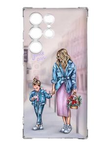 Чохол з потовщеними кутами на Samsung Galaxy S24 Ultra :: Мама і донька (принт 56)