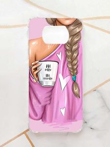 Чохол з потовщеними кутами для Xiaomi Poco X3 :: Дівчина з кавою (принт 58)