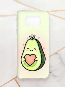 Чохол з потовщеними кутами для Xiaomi Poco X3 :: Кавай авокадо з сердечком (принт 310)