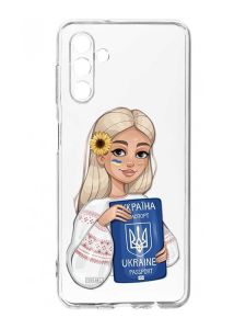 Прозорий чохол на Samsung Galaxy A35 5G (A356) :: Дівчина з паспортом (принт 13)