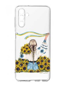 Прозорий чохол на Samsung Galaxy A35 5G (A356) :: Дівчина зі стрічкою (принт 25)