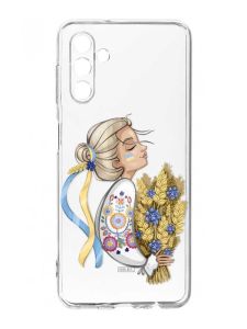 Прозорий чохол на Samsung Galaxy A35 5G (A356) :: Українка з колосками (принт 173)