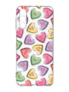 Прозорий чохол на Samsung Galaxy A35 5G (A356) :: Сердечка з текстом (принт 333)