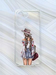 Прозорий чохол на Realme C33 :: Дівчина в капелюшку (принт 8)