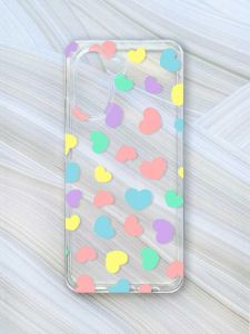 Прозорий чохол на Realme C33 :: Різнокольорові сердечка (принт 335)