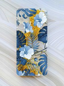 Чохол з плаваючими блискітками на Samsung Galaxy A05s (A057) Золотий :: Тропіки (принт 373)