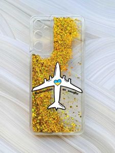 Чохол з плаваючими блискітками на Samsung Galaxy A14 5G Золотий :: Мрія ніколи не помирає (принт 1)