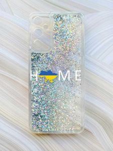 Чохол з плаваючими блискітками на Samsung Galaxy A14 5G Срібний :: Дім Україна (принт 73)