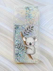 Чохол з плаваючими блискітками на Samsung Galaxy A14 5G Срібний :: Коала (принт 132)