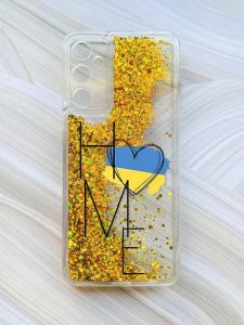 Чохол з плаваючими блискітками на Samsung Galaxy A34 5G (A346) Золотий :: Дім Україна (принт 353)