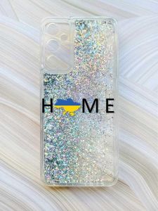 Чохол з плаваючими блискітками на Samsung Galaxy A15 (A155) Срібний :: Дім Україна (принт 72)