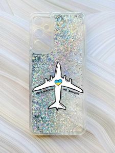 Чохол з плаваючими блискітками на Samsung Galaxy A34 5G (A346) Сріблястий :: Мрія ніколи не помирає (принт 1)