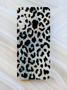 Чохол з плаваючими блискітками на Samsung Galaxy A15 (A155) Срібний :: Леопардовий принт (принт 374)
