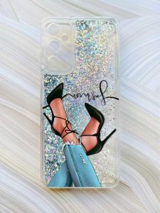 Чохол з плаваючими блискітками на Samsung Galaxy A15 (A155) Срібний :: Ніжки (принт 60)