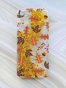 Чохол з плаваючими блискітками на Samsung Galaxy A24 (A245) Золотий :: Осінь (принт 107)