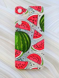 Чохол з плаваючими блискітками на Samsung Galaxy A24 (A245) Сріблястий :: Кавуни (принт 341)