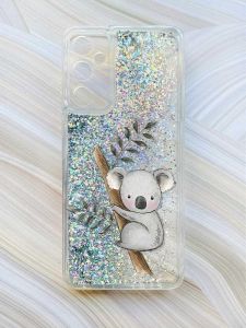 Чохол з плаваючими блискітками на Samsung Galaxy A35 (A356) Сріблястий :: Коала (принт 132)