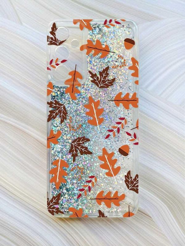 Чохол з плаваючими блискітками на Samsung Galaxy A24 (A245) Сріблястий :: Осінь (принт 107)